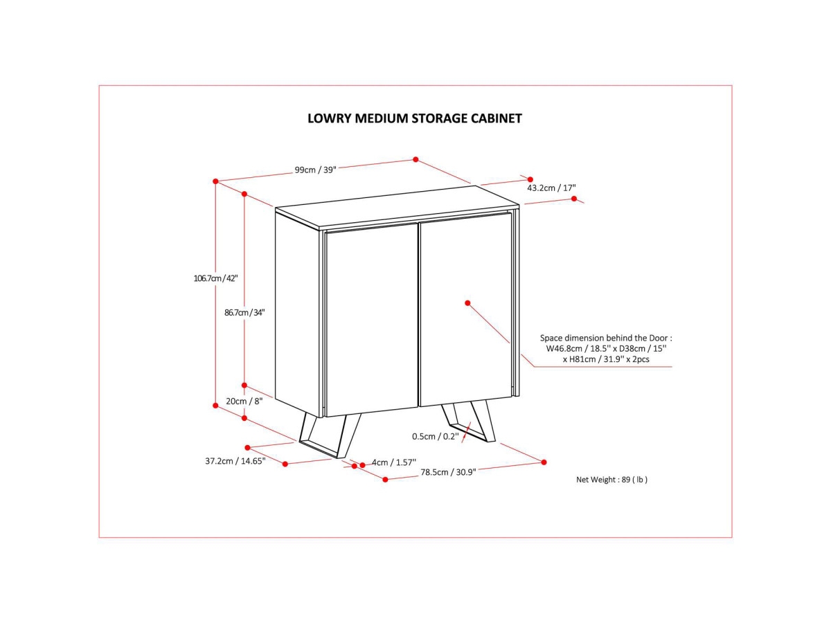 Simpli Home Lowry 39" Industrial Storage Cabinet, , large