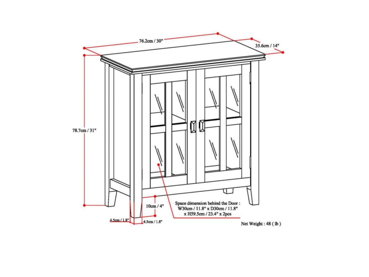 Simpli Home Artisan 30" Contemporary Storage Cabinet, Russet Brown, large