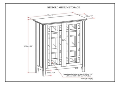 Simpli Home - Bedford Medium Storage Cabinet - Tobacco Brown