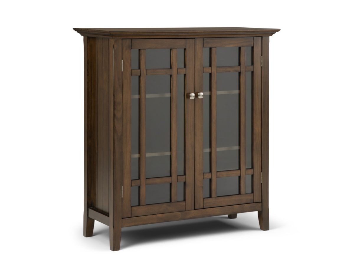 Simpli Home Bedford 39" Rustic Storage Cabinet, Brown, large