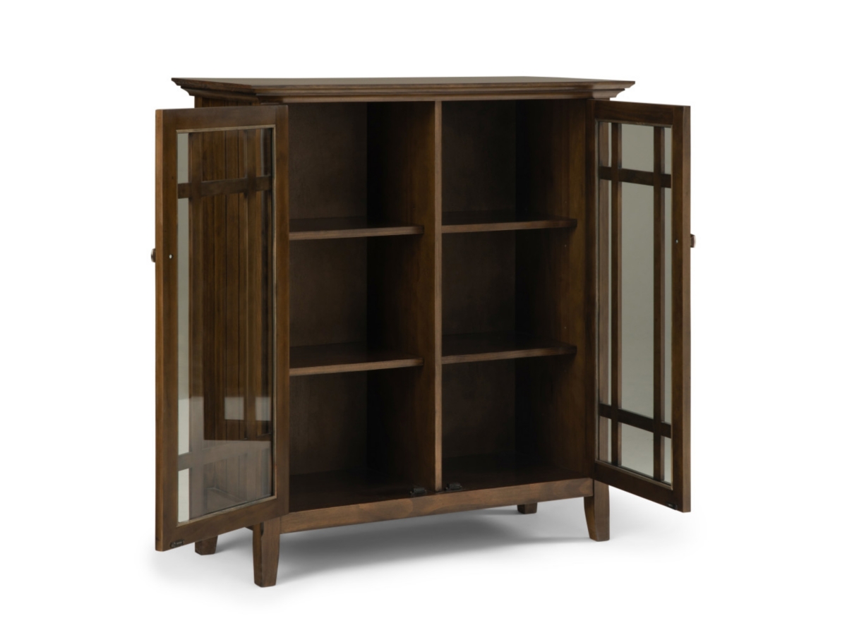 Simpli Home Bedford 39" Rustic Storage Cabinet, Brown, large