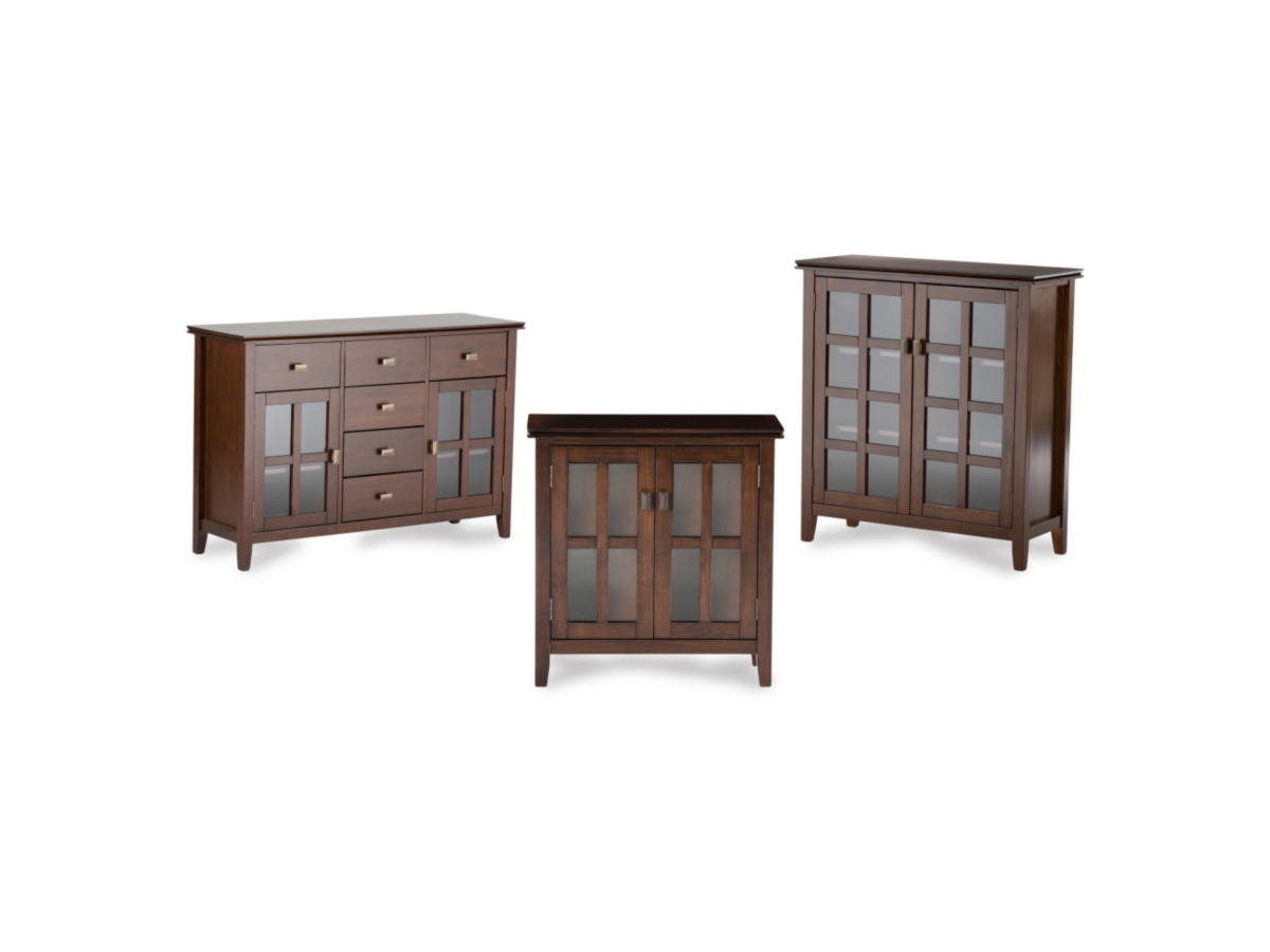 Simpli Home Artisan 38" Contemporary Storage Cabinet, Russet Brown, large