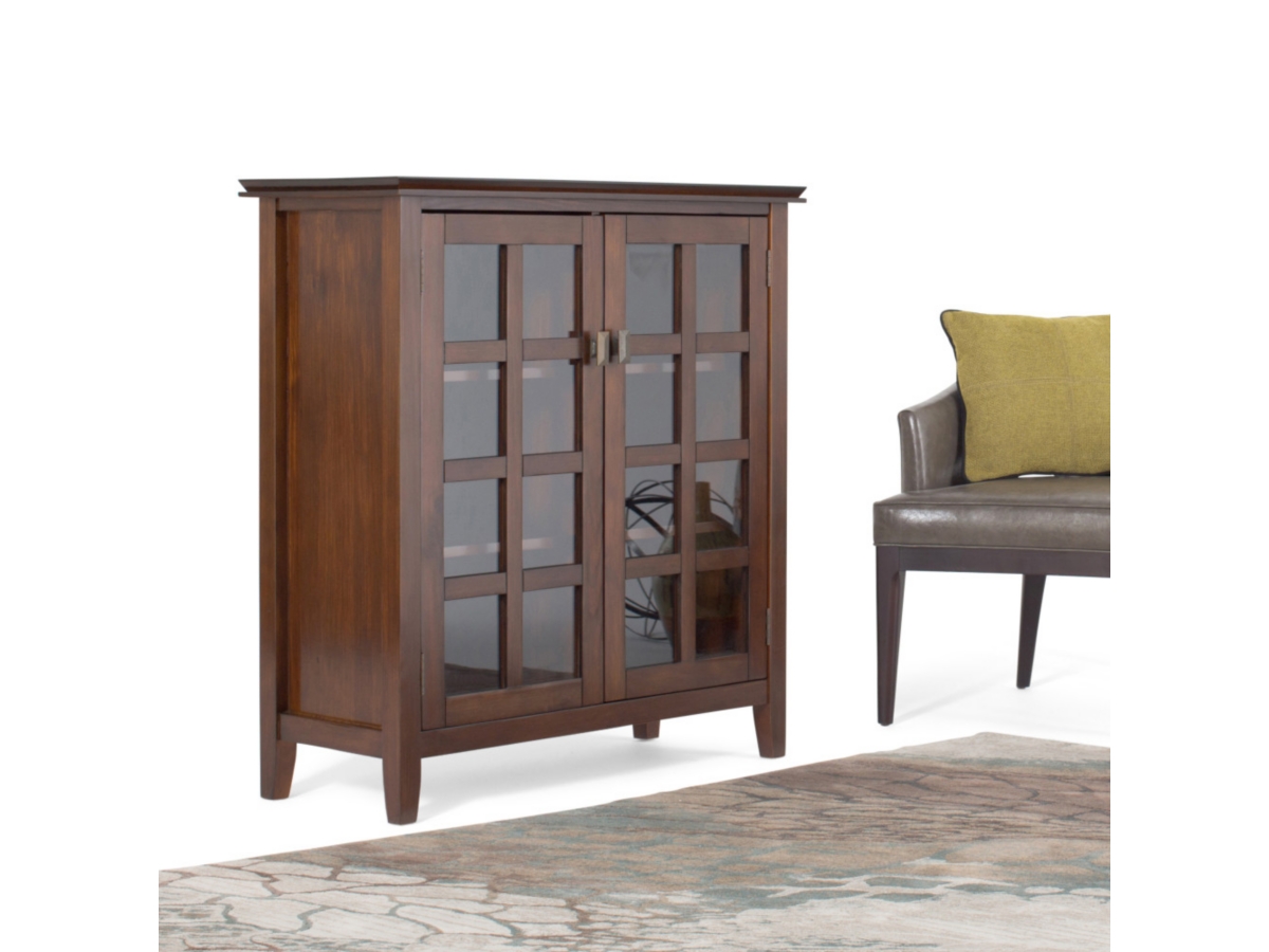 Simpli Home Artisan 38" Contemporary Storage Cabinet, Russet Brown, large