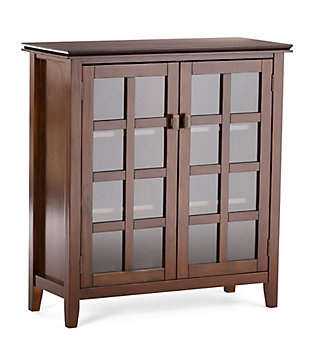 Simpli Home Artisan 38" Contemporary Storage Cabinet, Russet Brown, large