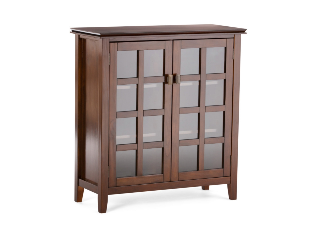 Simpli Home Artisan 38" Contemporary Storage Cabinet, Russet Brown, large