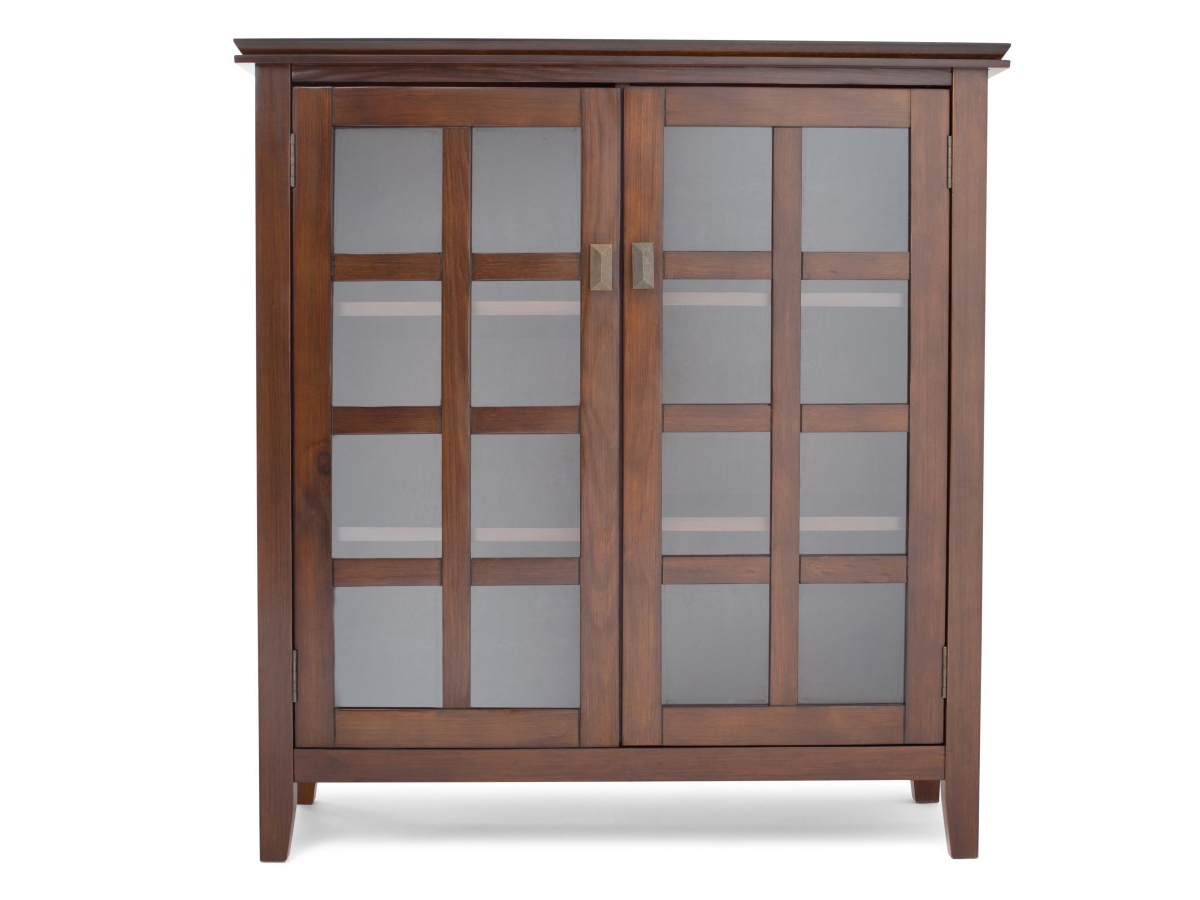 Simpli Home Artisan 38" Contemporary Storage Cabinet, Russet Brown, large