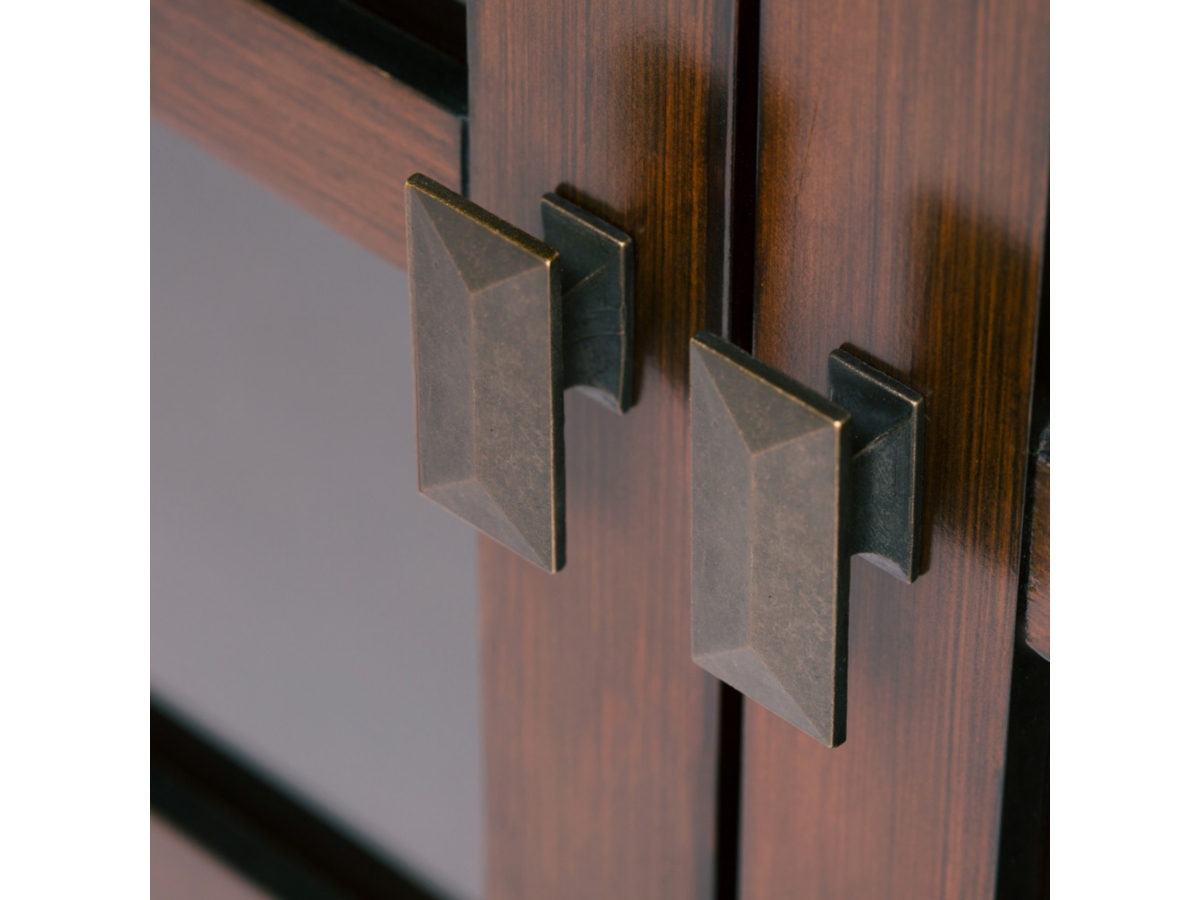 Simpli Home Artisan 38" Contemporary Storage Cabinet, Russet Brown, large