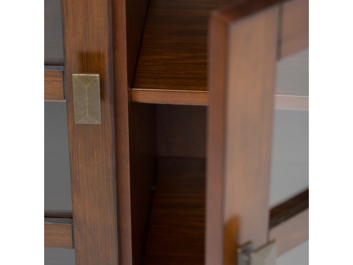 Simpli Home Artisan 38" Contemporary Storage Cabinet, Russet Brown, large