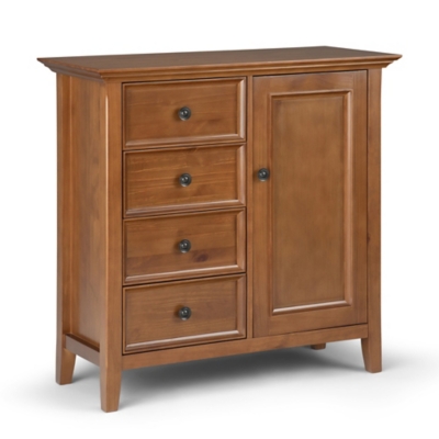Simpli Home Amherst 37" Transitional Storage Cabinet, Light Golden Brown, large