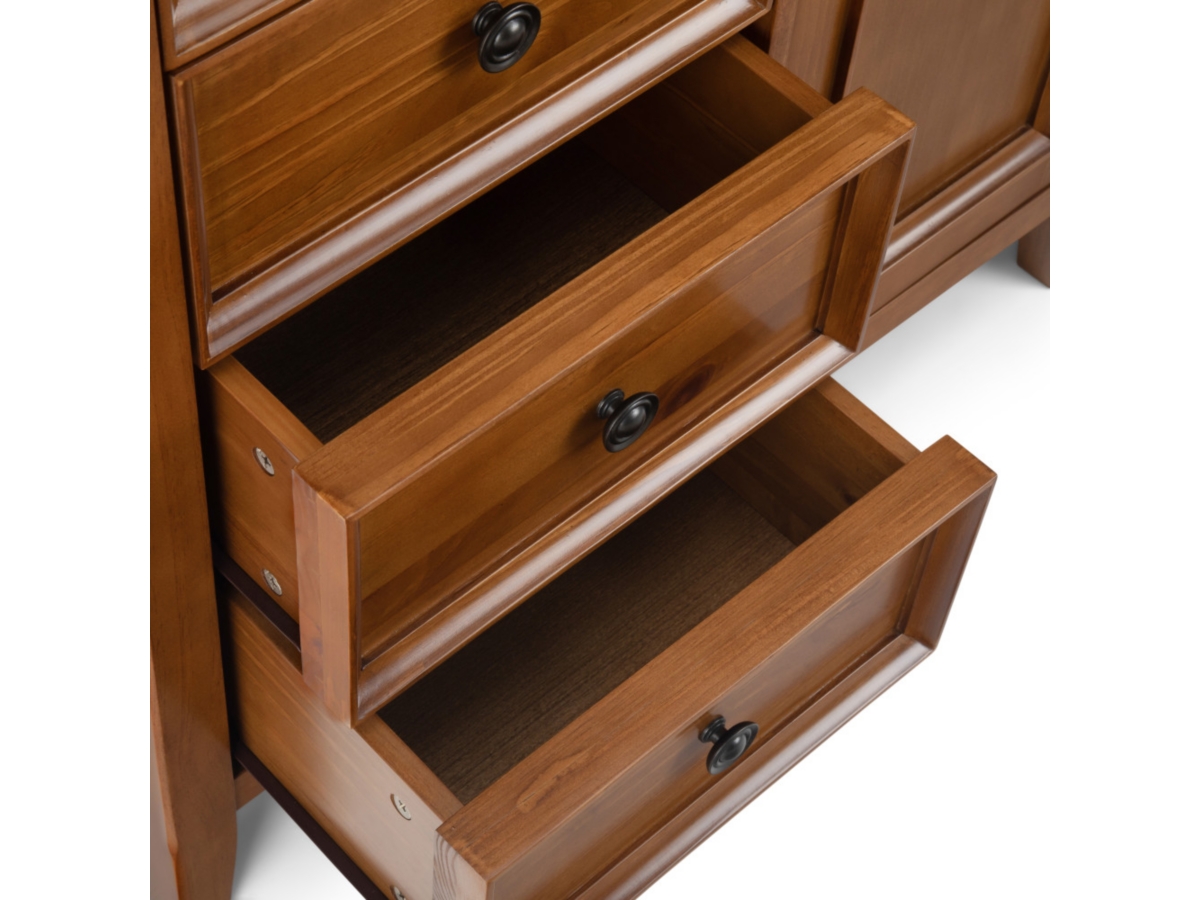 Simpli Home Amherst 37" Transitional Storage Cabinet, Light Golden Brown, large