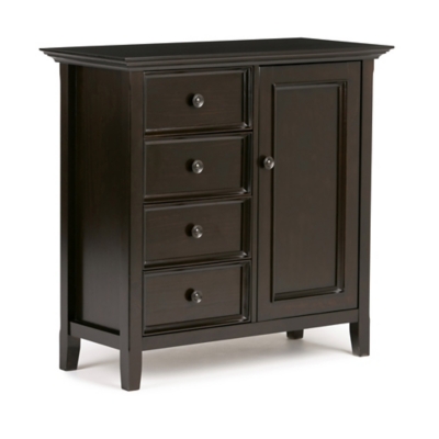 Simpli Home Amherst 37" Transitional Storage Cabinet, Hickory Brown, large