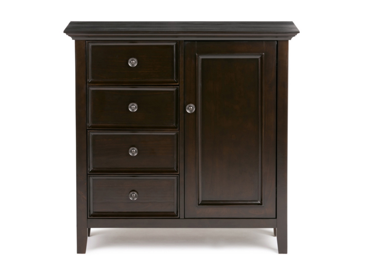 Simpli Home Amherst 37" Transitional Storage Cabinet, Hickory Brown, large