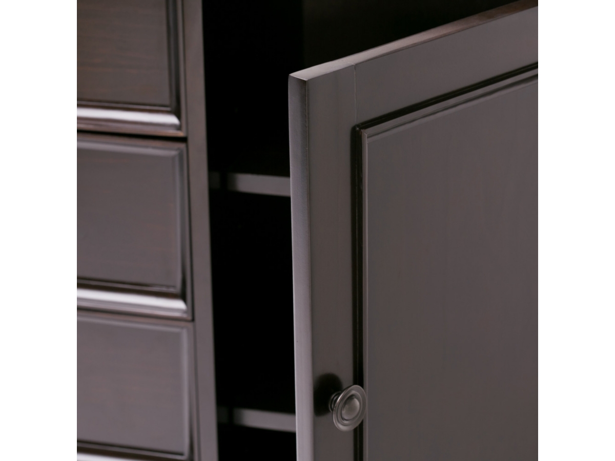 Simpli Home Amherst 37" Transitional Storage Cabinet, Hickory Brown, large