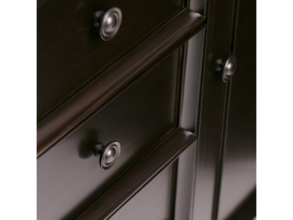 Simpli Home Amherst 37" Transitional Storage Cabinet, Hickory Brown, large