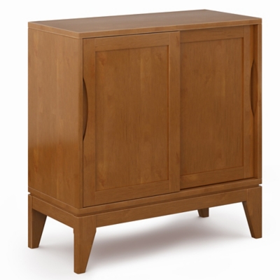 Simpli Home Harper 30" Mid Century Storage Cabinet, Brown, large