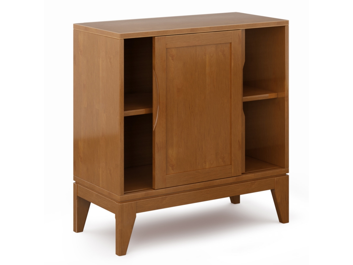 Simpli Home Harper 30" Mid Century Storage Cabinet, Brown, large
