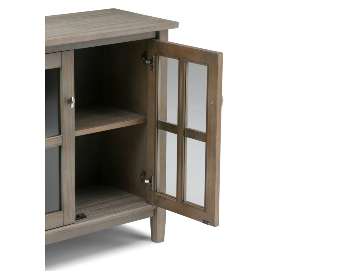 Simpli Home Warm Shaker 32" Rustic Storage Cabinet, Gray, large