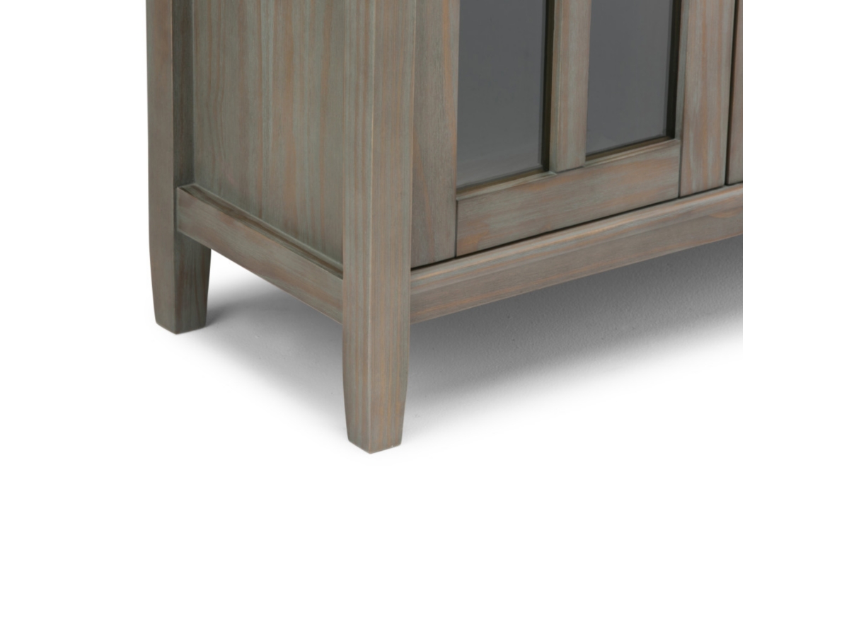 Simpli Home Warm Shaker 32" Rustic Storage Cabinet, Gray, large