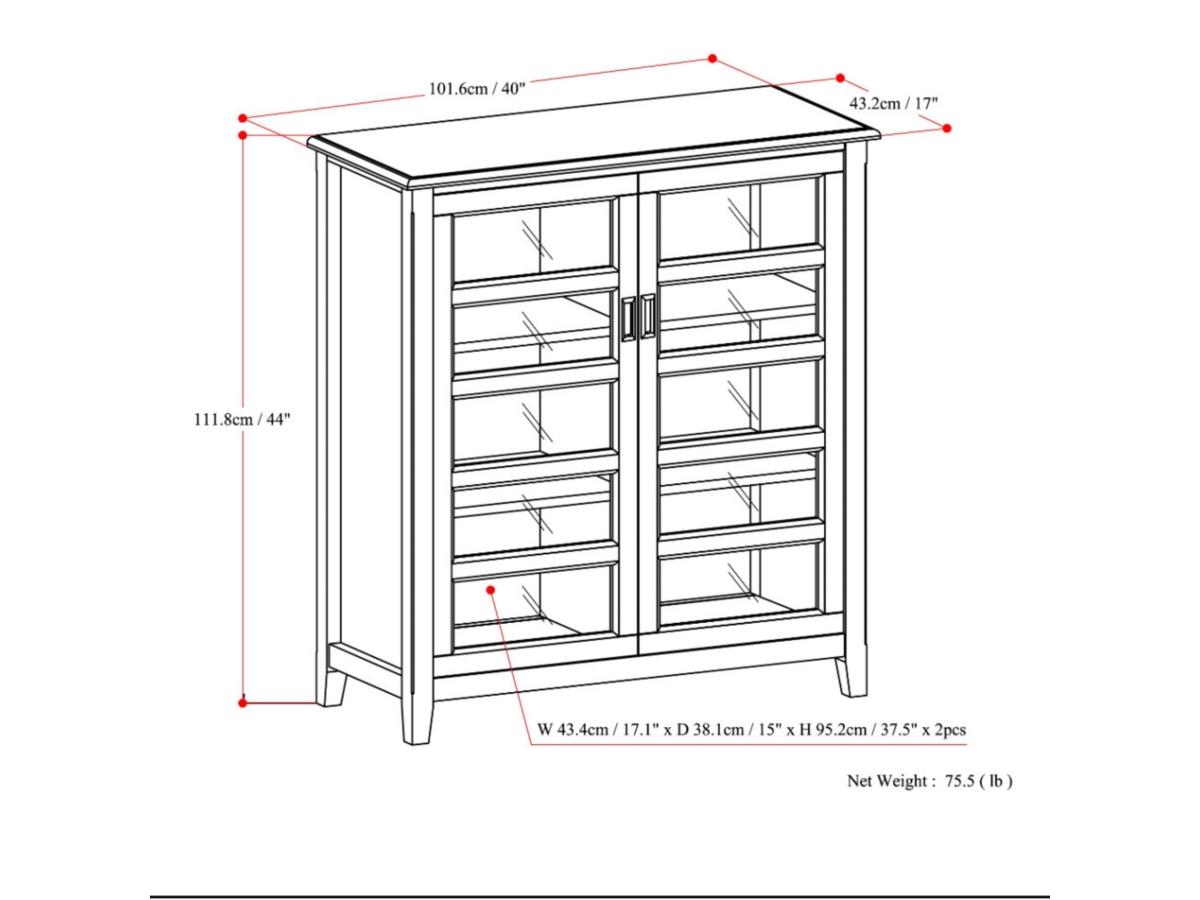 Simpli Home Burlington 40" Traditional Storage Cabinet, , large