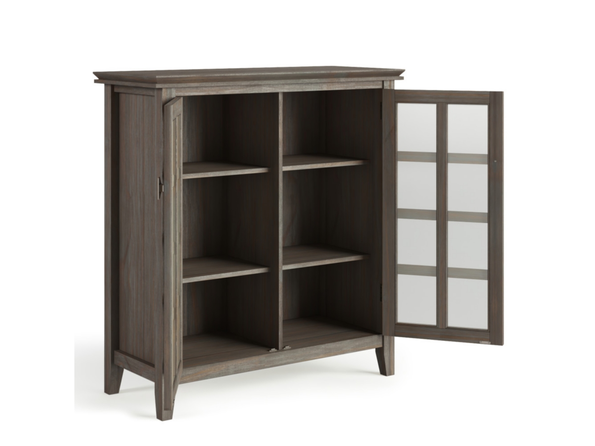 Simpli Home Artisan 38" Contemporary Storage Cabinet, Gray, large