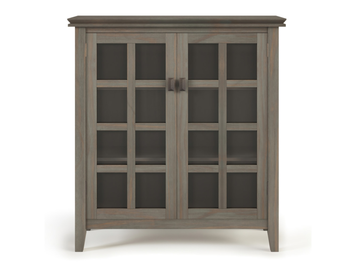 Simpli Home Artisan 38" Contemporary Storage Cabinet, Gray, large