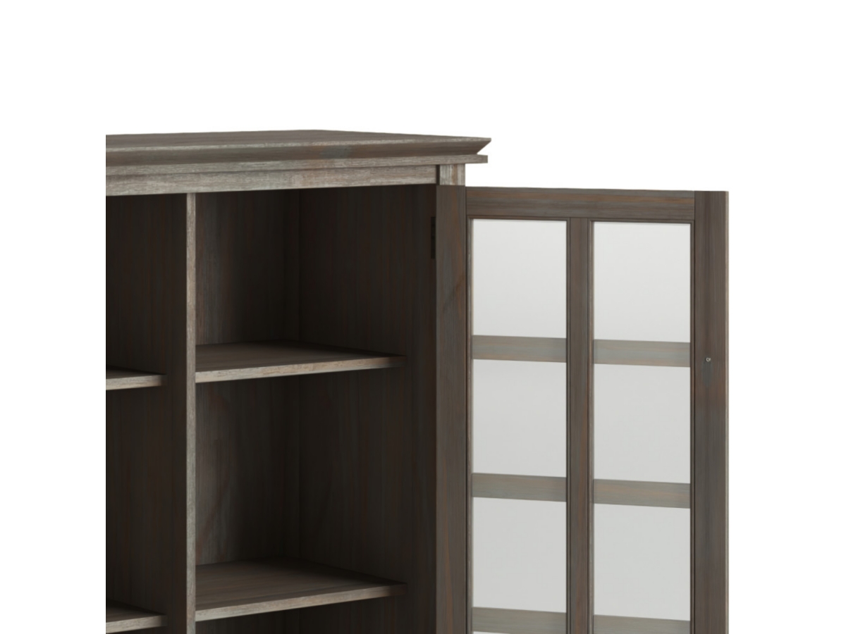 Simpli Home Artisan 38" Contemporary Storage Cabinet, Gray, large