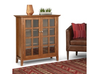 Acadian SOLID WOOD 39 inch Wide Transitional Medium Storage Cabinet in Light Golden Brown