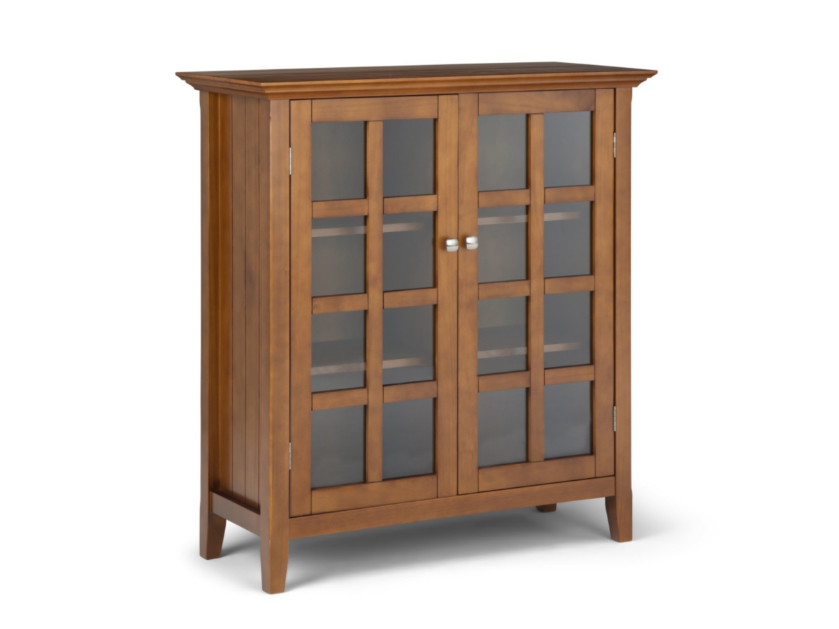 Simpli Home Acadian 39" Rustic Storage Cabinet, Brown Oak, large