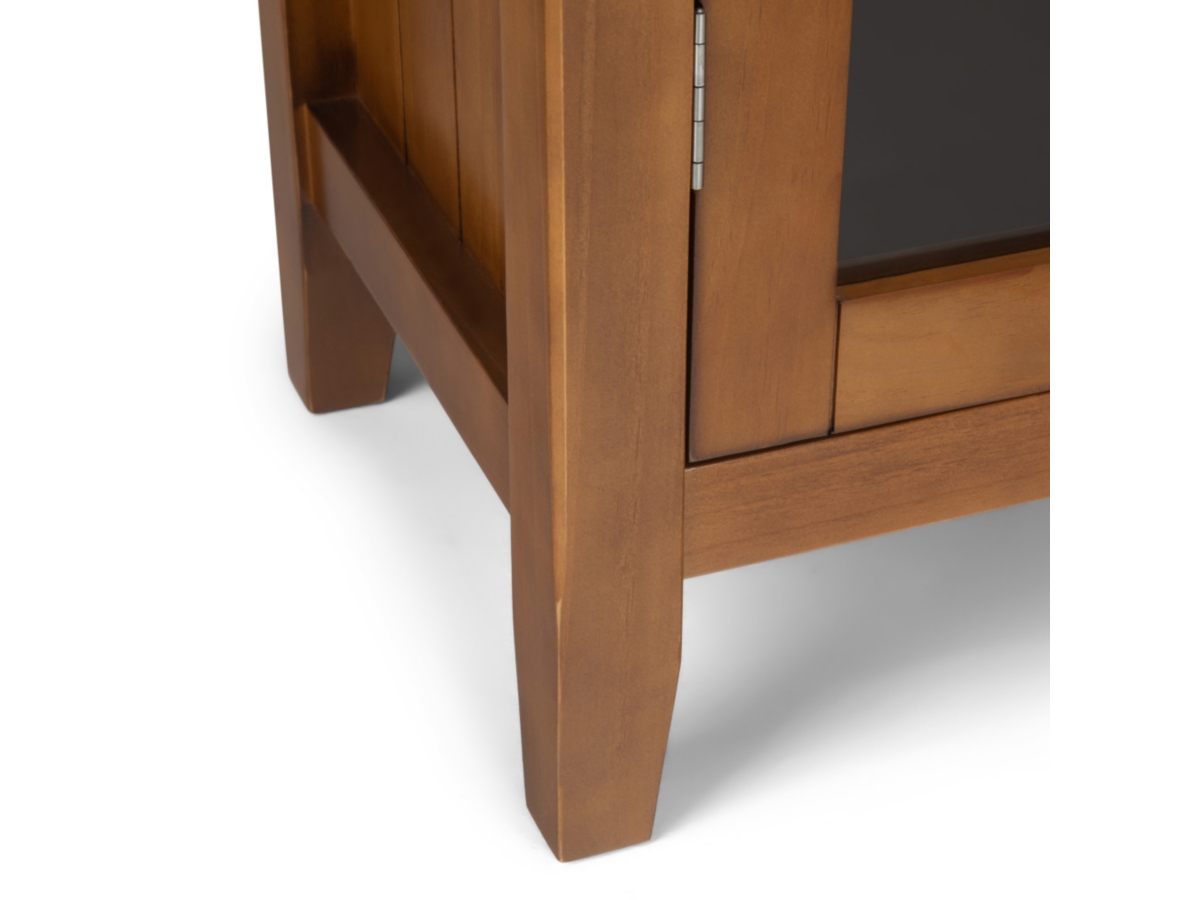 Simpli Home Acadian 39" Rustic Storage Cabinet, Brown Oak, large