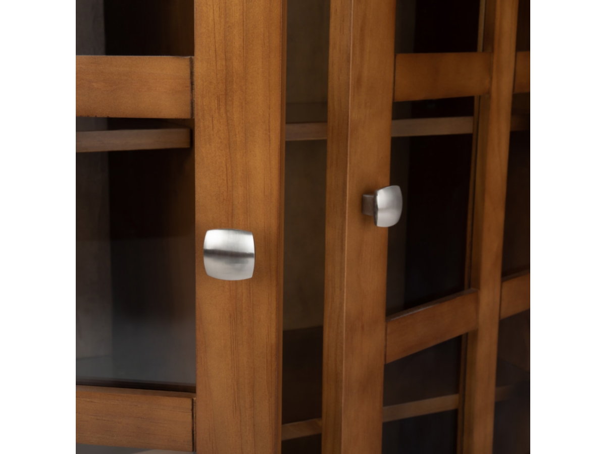 Simpli Home Acadian 39" Rustic Storage Cabinet, Brown Oak, large