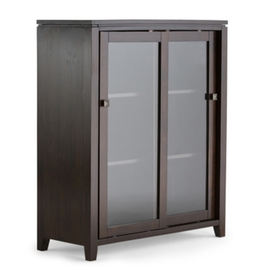 Simpli Home - Redmond Low Storage Cabinet - Rustic Natural Aged Brown