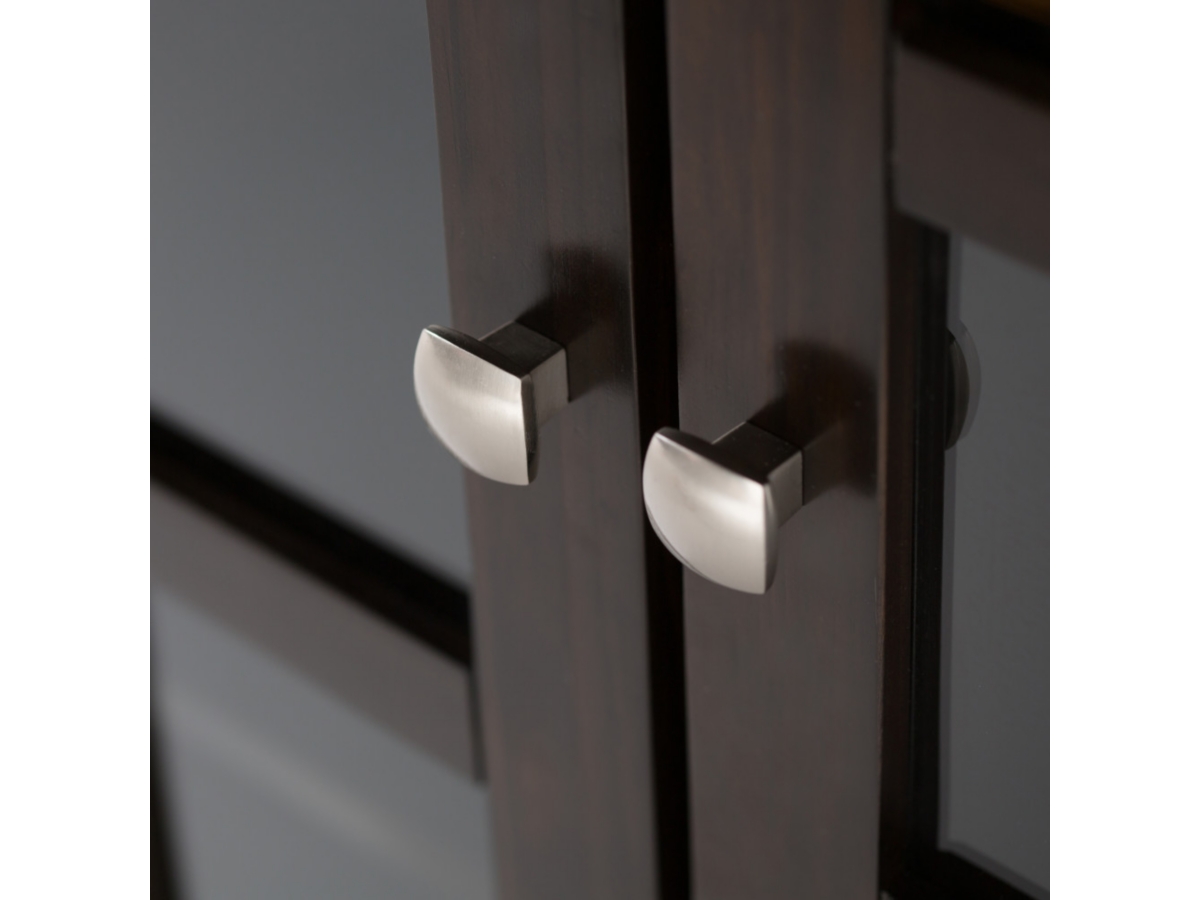 Simpli Home Acadian 39" Rustic Storage Cabinet, Dark Walnut/Brown, large