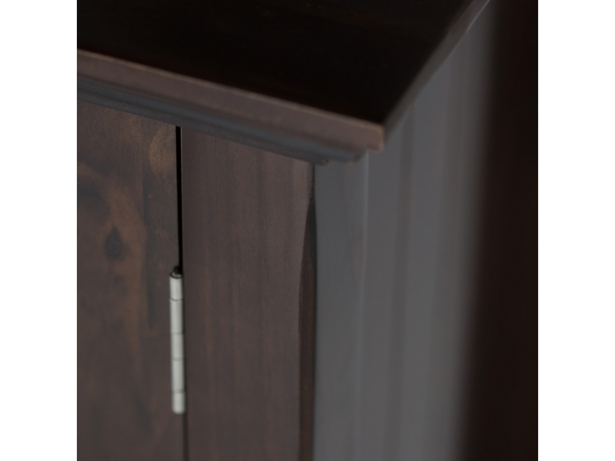 Simpli Home Acadian 39" Rustic Storage Cabinet, Dark Walnut/Brown, large