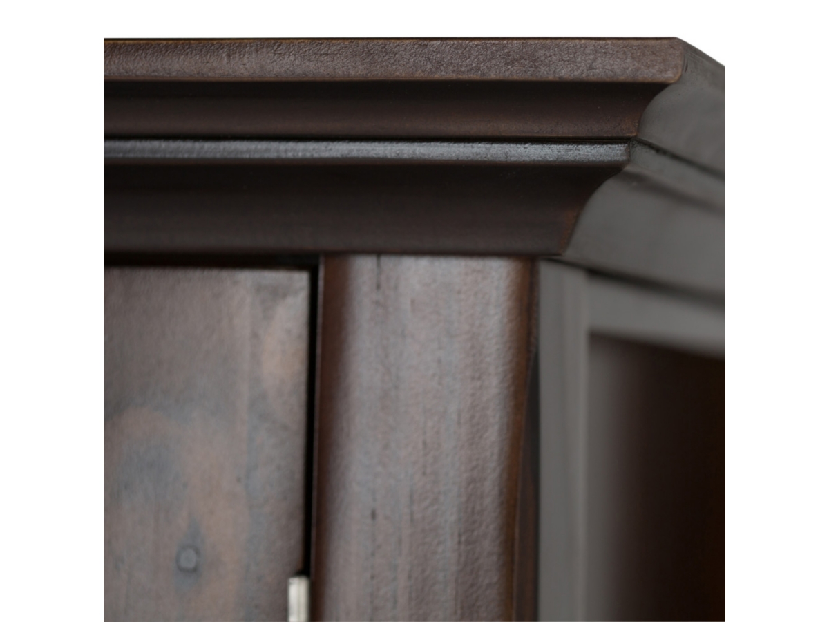 Simpli Home Acadian 39" Rustic Storage Cabinet, Dark Walnut/Brown, large