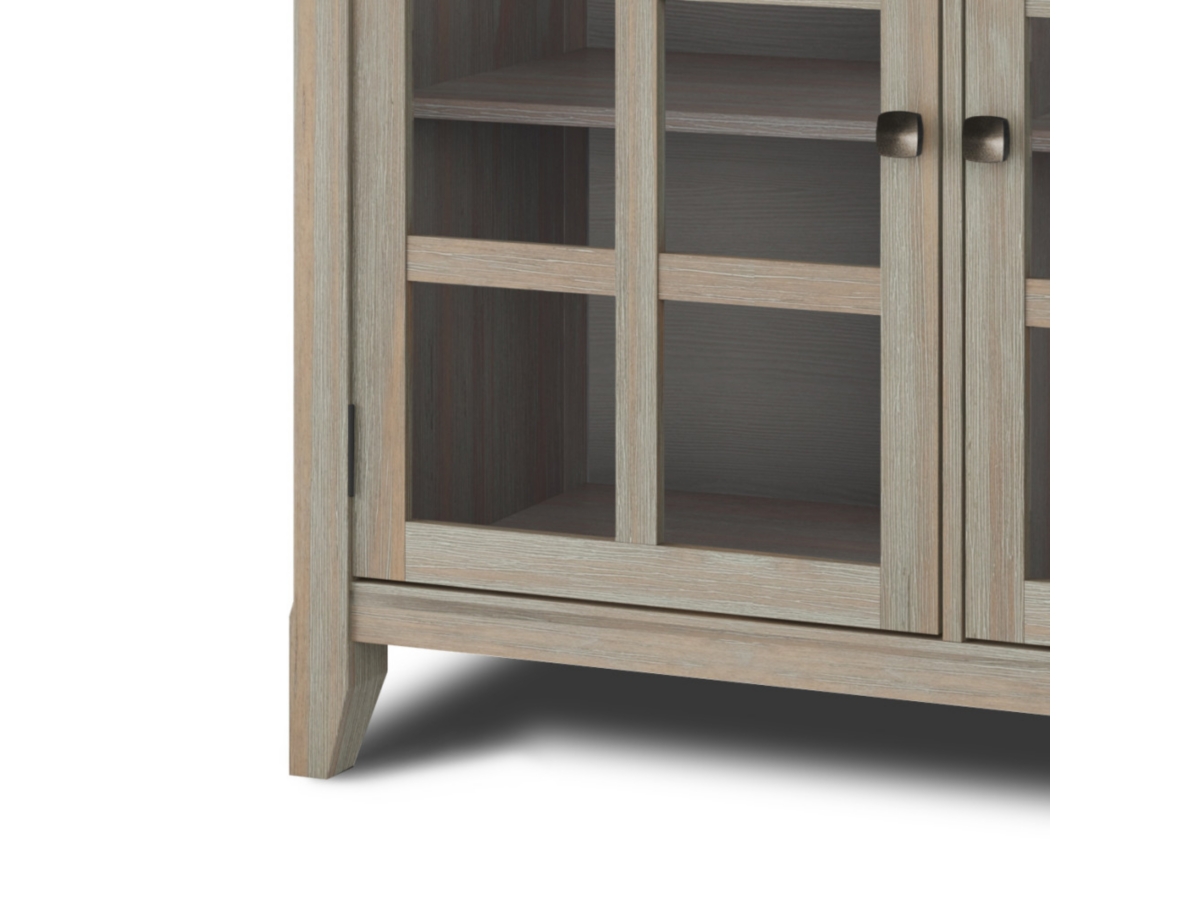 Simpli Home Acadian 62" Rustic Storage Cabinet, Gray, large