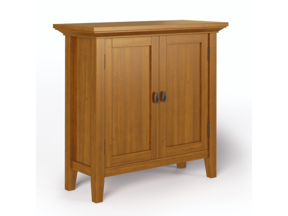 Simpli Home Redmond 32" Rustic Storage Cabinet, Light Brown, large