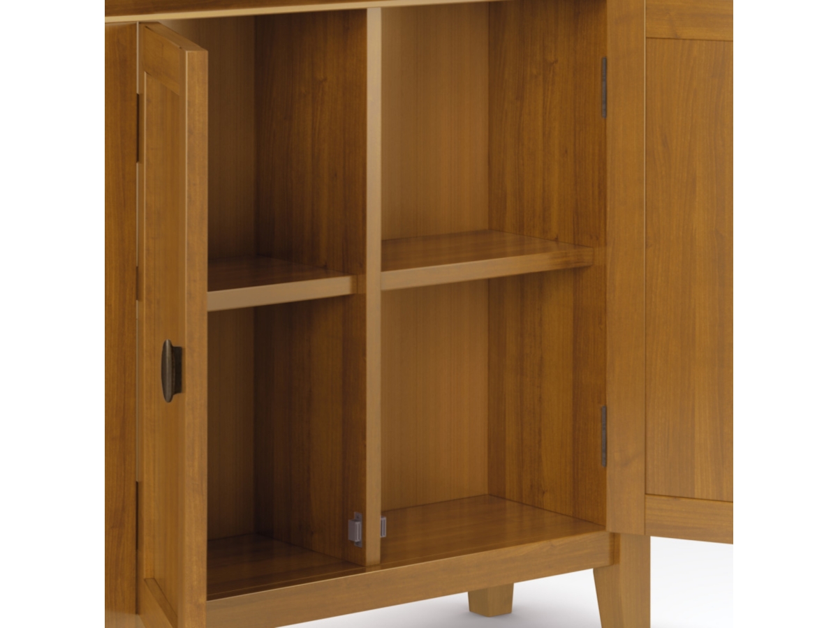 Simpli Home Redmond 32" Rustic Storage Cabinet, Light Brown, large