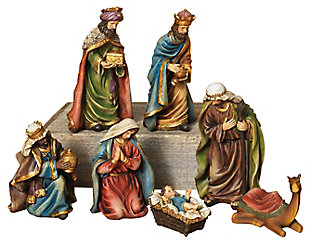Holiday 7-piece Set Resin Nativity Figurines, , large