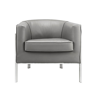 Benzara Leatherette Accent Chair with Metal Legs, , rollover