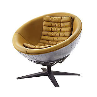 Benzara Accent Chair with Leatherette Interior, , rollover