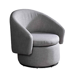 Benzara Accent Chair with Tubular Round Base, Gray, large
