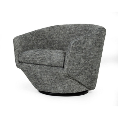 Benzara Accent Chair with Swivel Mechanism, Dark Gray, rollover