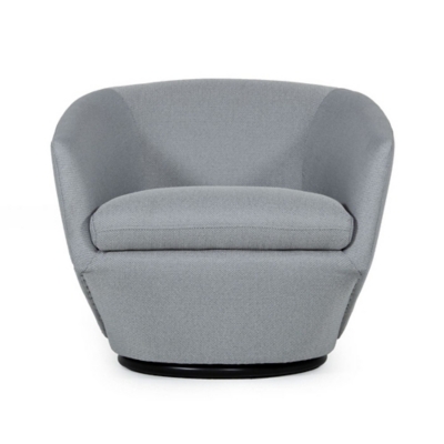 Benzara Accent Chair with Swivel Mechanism, Gray, rollover