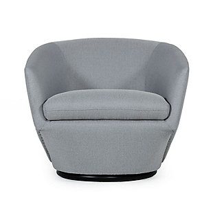 Benzara Accent Chair with Swivel Mechanism, Gray, large