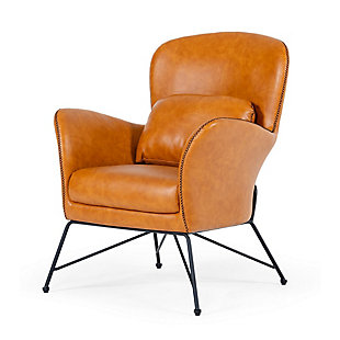 Benzara Leatherette Accent Chair with Metal Frame, , rollover