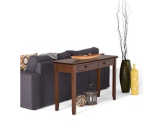 Artisan SOLID WOOD 46 inch Wide Transitional Console Sofa Table in Russet Brown