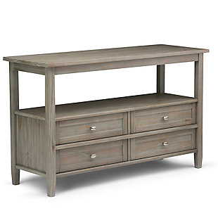 Simpli Home Warm Shaker Console Sofa Table, Distressed Gray, large