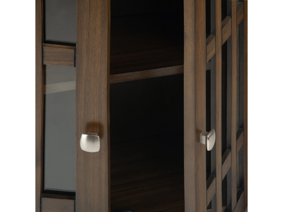 Simpli Home Bedford Low Storage Media Cabinet, Rustic Natural Aged Brown, large