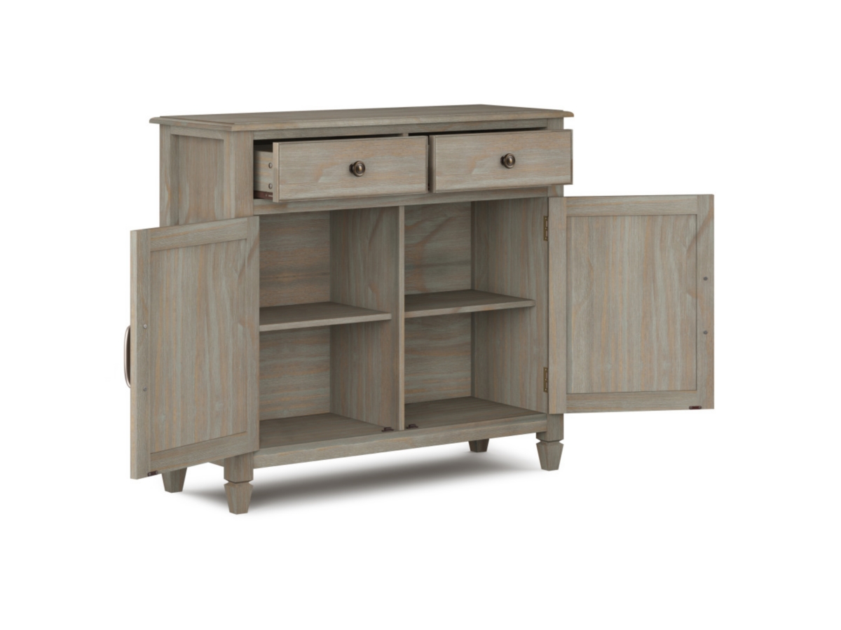Simpli Home Connaught Entryway Storage Cabinet, Distressed Gray, large