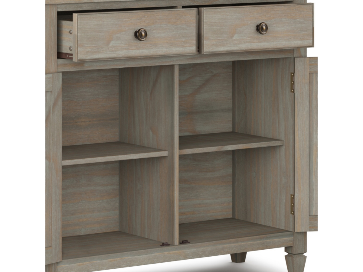 Simpli Home Connaught Entryway Storage Cabinet, Distressed Gray, large